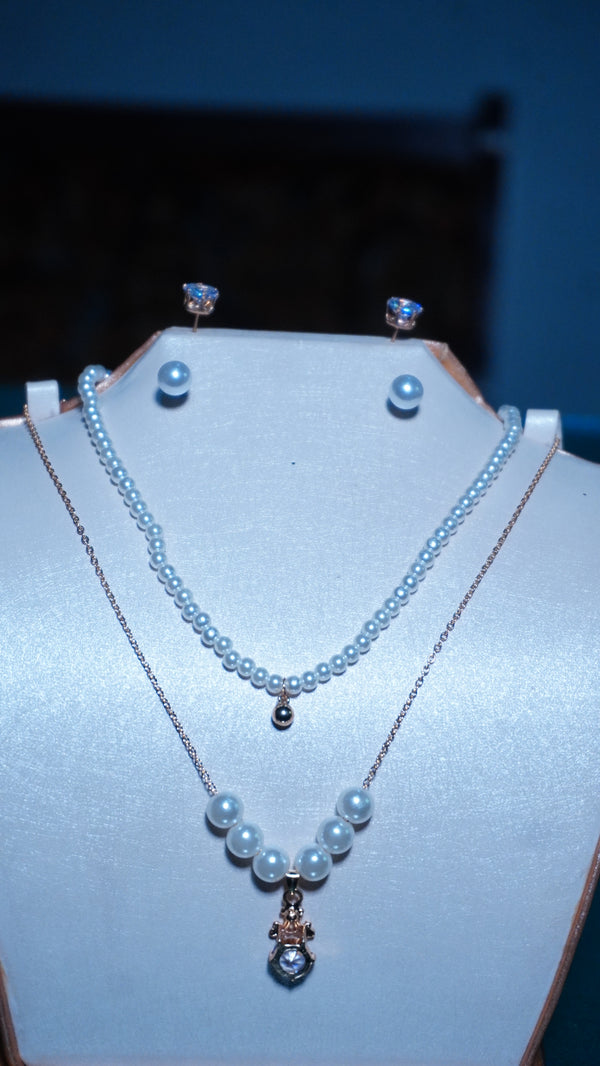 Two-strand pearl necklace