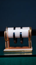Flat black stainless steel bracelet in rhodium finish