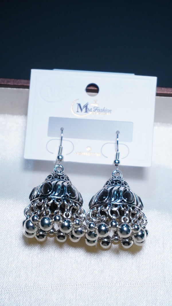 Antique Silver Long Jhumka