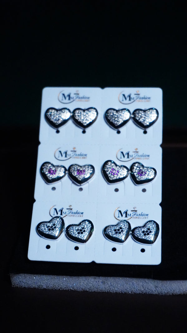 1 pair Simple Tiny Love Heart Stud Earrings Set for Women Girls Cute Ear Cartilage